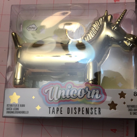 Unicorn Tape Dispenser,Magical Gold Rose Edition - Picture 2 of 3